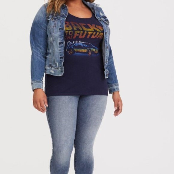 Torrid size 4 Back to the Future Navy Slim Fit Tee - Picture 3 of 9